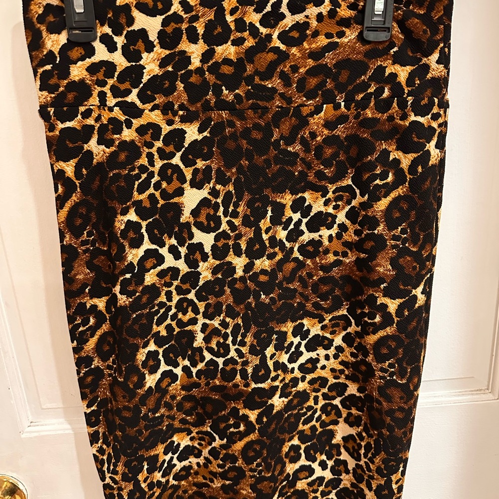 LuLaRoe Leopard Print Pencil Skirt - Black and Brown